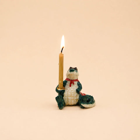 Later Gator Cake Topper | Halloween Candle Holder | Camp Hollow Porcelain | Ceramic Party Animals 