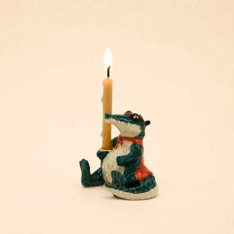 Later Gator Cake Topper | Halloween Candle Holder | Camp Hollow Porcelain | Ceramic Party Animals 