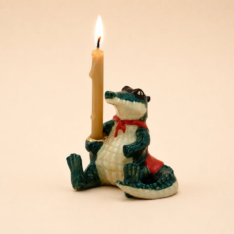 Later Gator Cake Topper | Halloween Candle Holder | Camp Hollow Porcelain | Ceramic Party Animals 