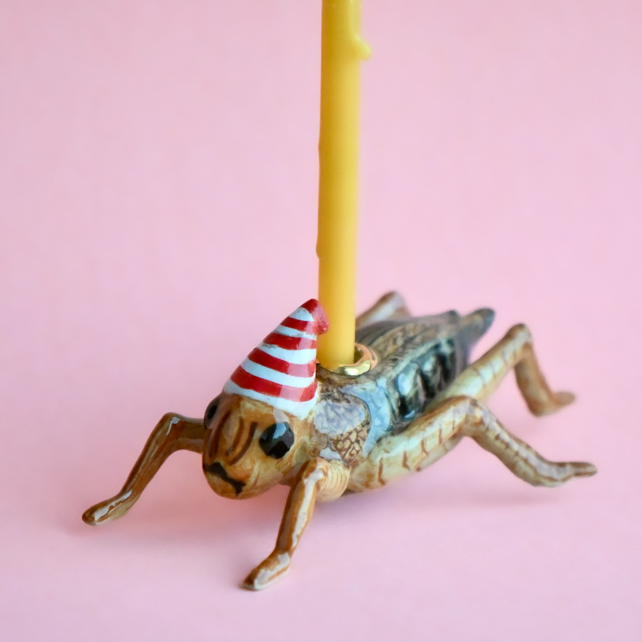 Grasshopper Cake Topper | Camp Hollow Ceramic Candle Holder