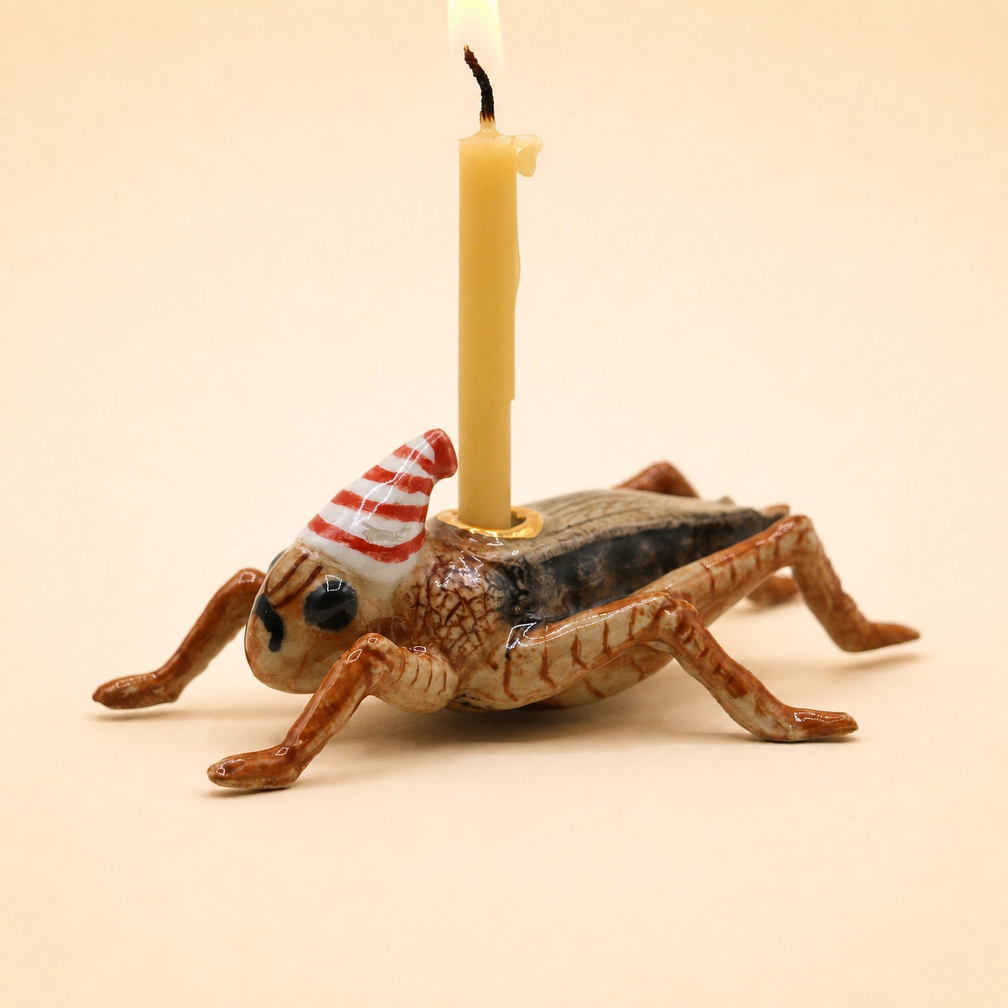 Grasshopper Cake Topper | Camp Hollow Porcelain Party Animal | Ceramic Candle Holder | Party Animal Birthday Decor | WotMC