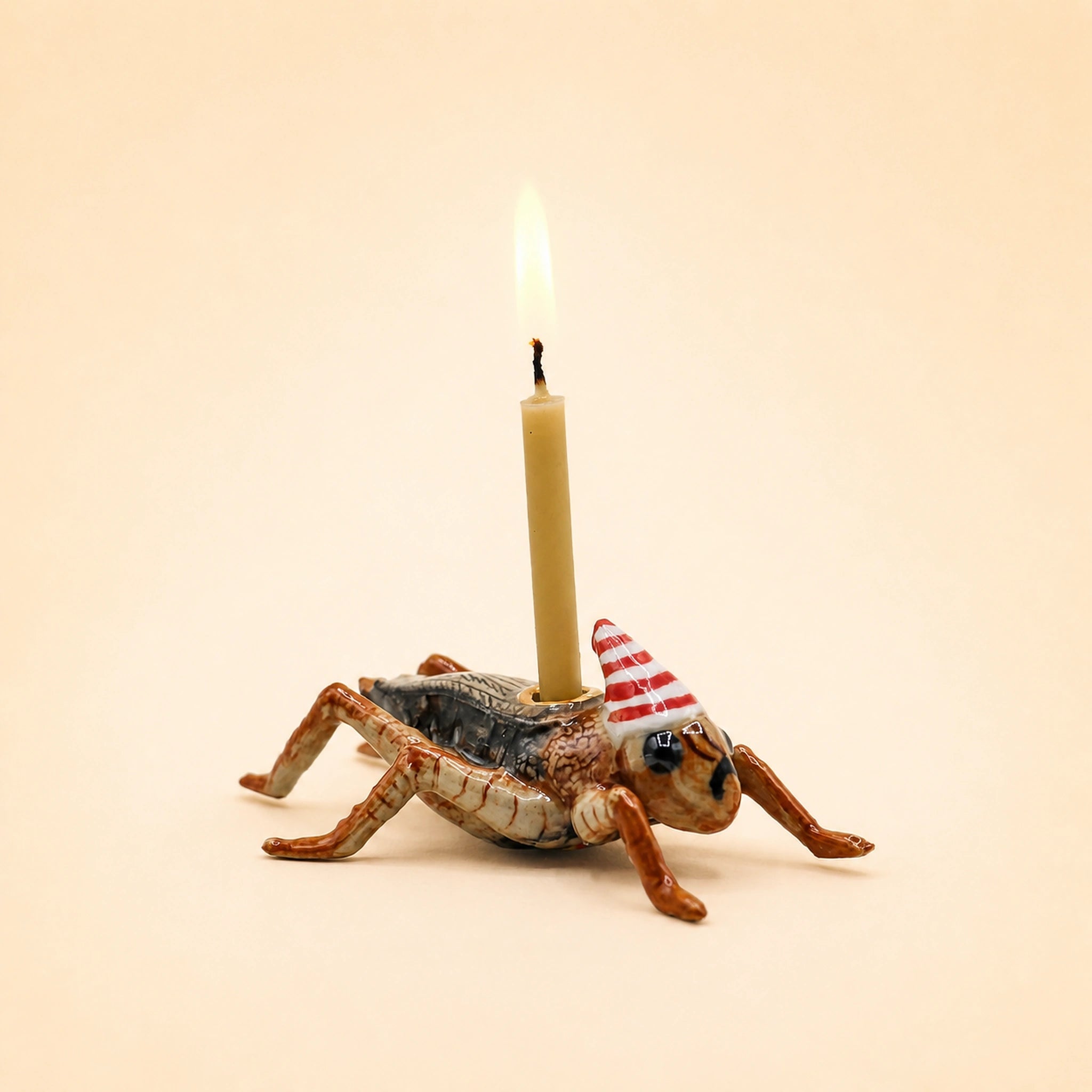 Grasshopper Cake Topper | Camp Hollow Porcelain Party Animal | Ceramic Candle Holder | Party Animal Birthday Decor | WotMC