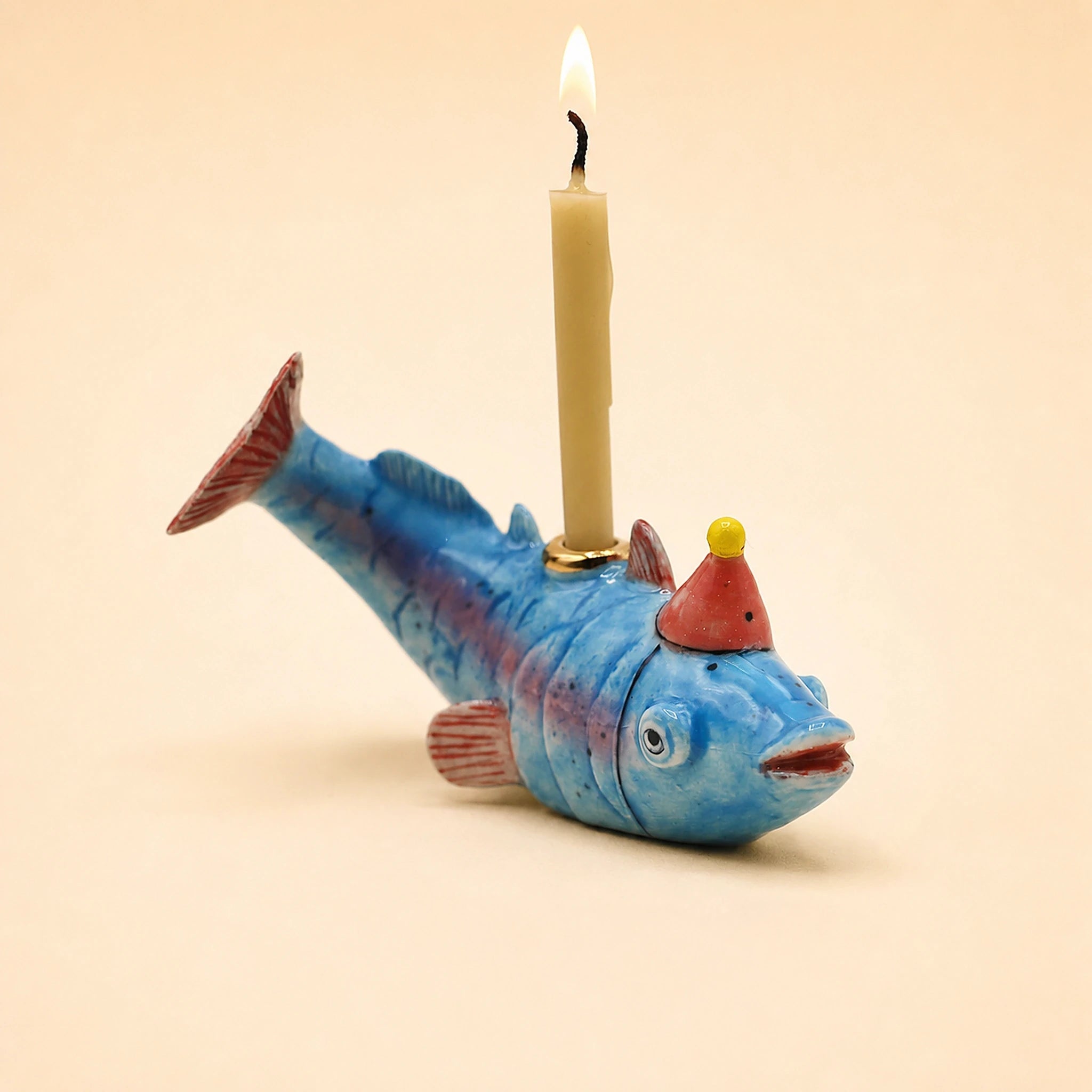 Rainbow Trout Cake Topper | Camp Hollow Porcelain Party Animal | Ceramic Candle Holder | Party Animal Birthday Decor | WotMC