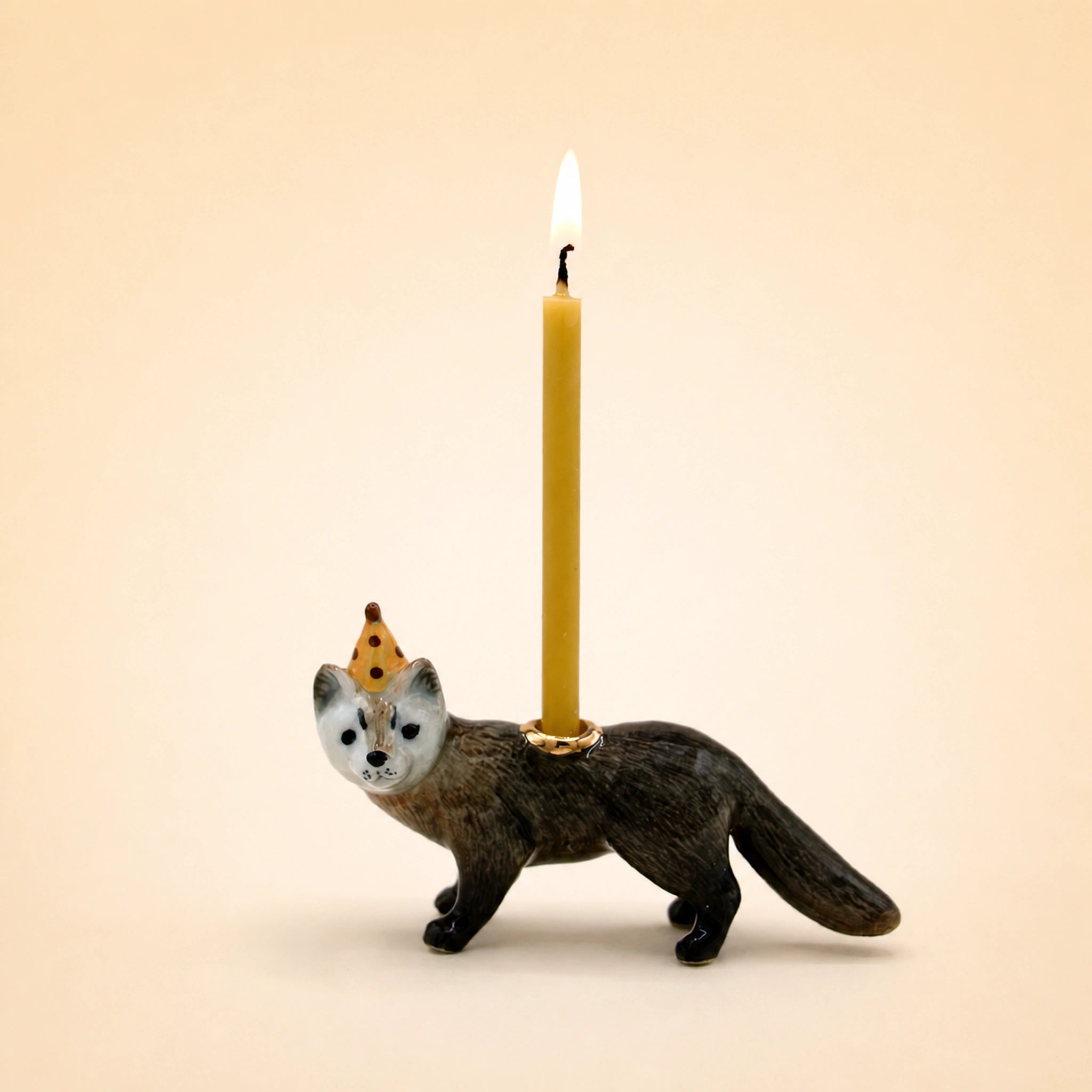 Mink Cake Topper | Camp Hollow Porcelain Party Animal | Ceramic Candle Holder | Party Animal Birthday Decor | Woodland Theme
