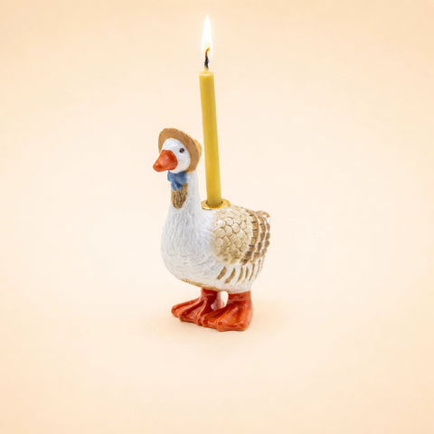 Mother Goose Cake Topper | Camp Hollow Porcelain Party Animal | Ceramic Candle Holder | Party Animal Birthday Decor | Baby Shower