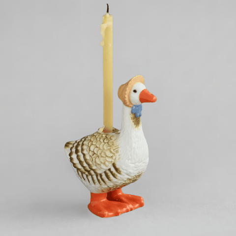 Mother Goose Cake Topper | Porcelain Party Animal | Candle Holder