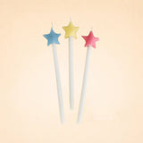Muti-Colored Star Shaped Birthday Candle Set (x3)