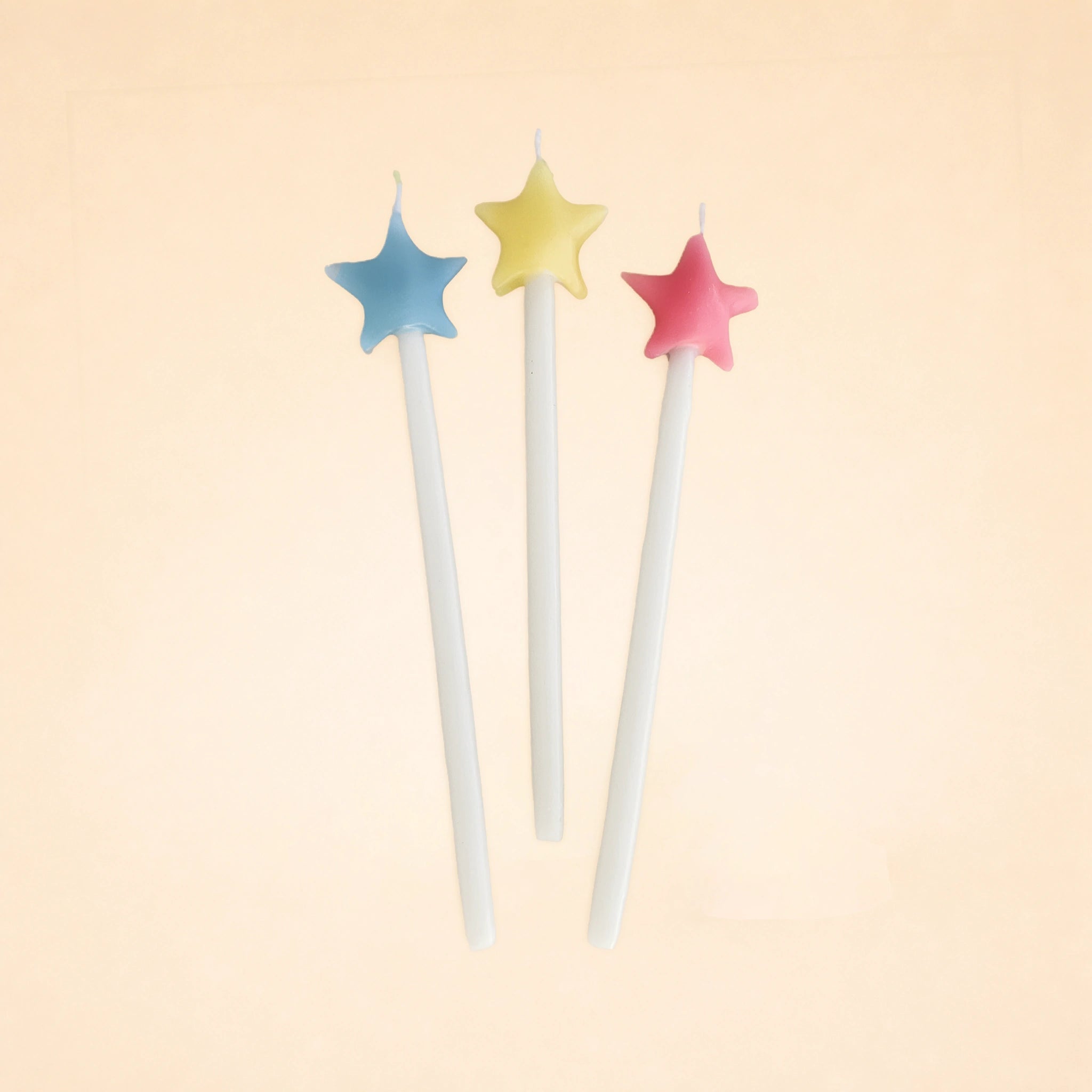 Muti-Colored Star Shaped Birthday Candle Set (x3)