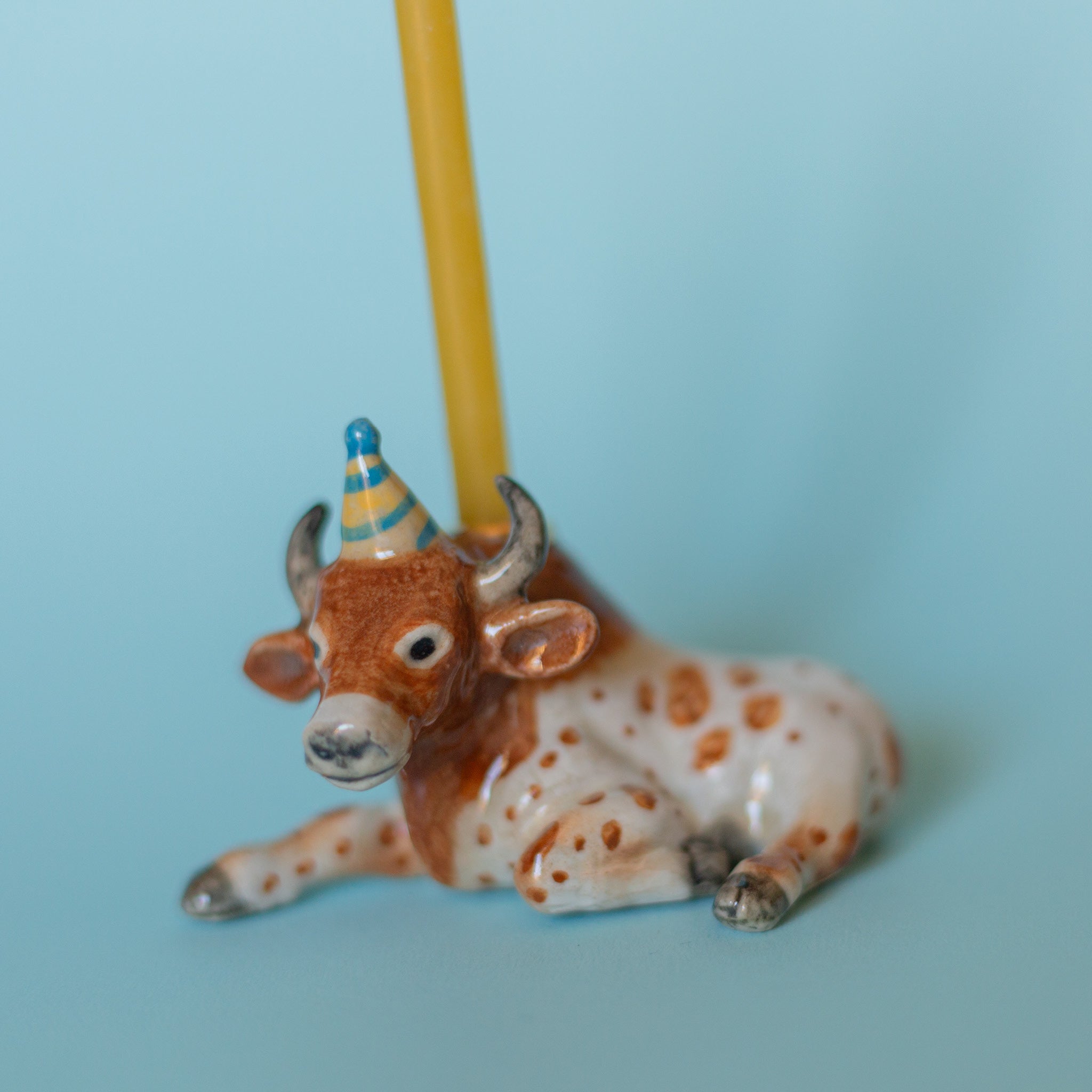 Ox Cake Topper | Camp Hollow Ceramic Candle Holder