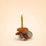 Oak Mushroom Cluster Cake Topper | Porcelain Party Decor | Candle Holder