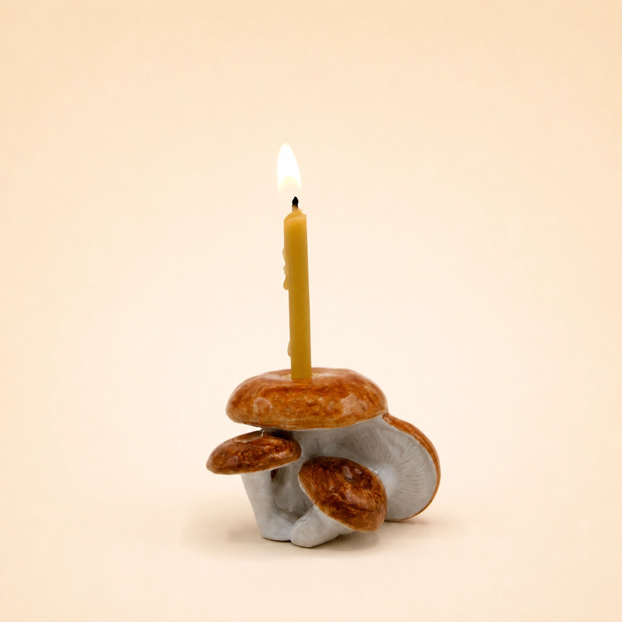 Oak Mushroom Cluster Cake Topper | Porcelain Party Decor | Candle Holder