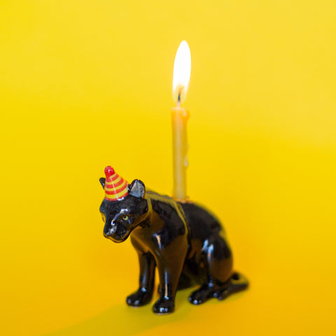 Black Panther Cake Topper | Camp Hollow Ceramic Candle Holder