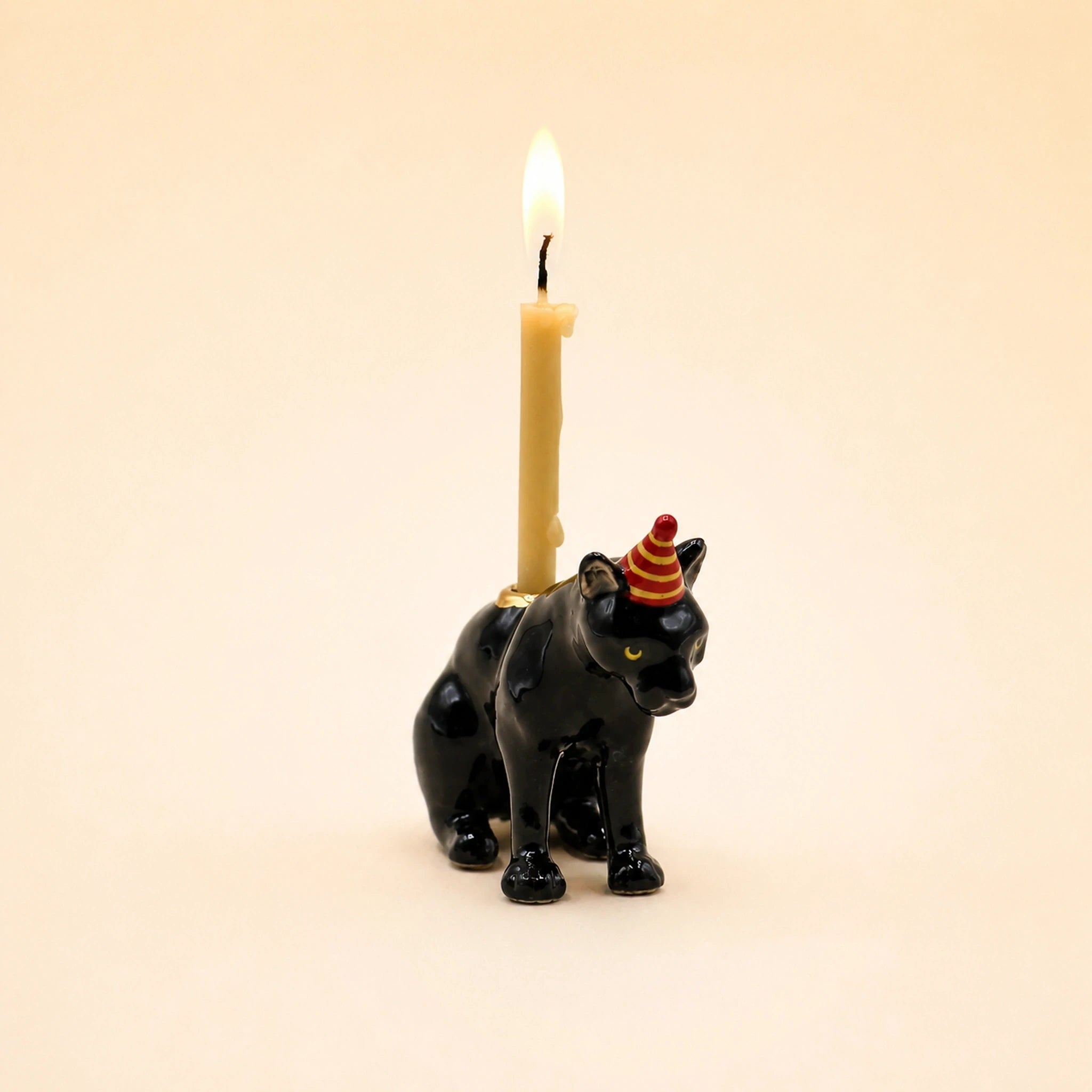 Black Panther Cake Topper | Camp Hollow Porcelain Party Animal | Ceramic Candle Holder | Party Animal Birthday Decor | WotMC