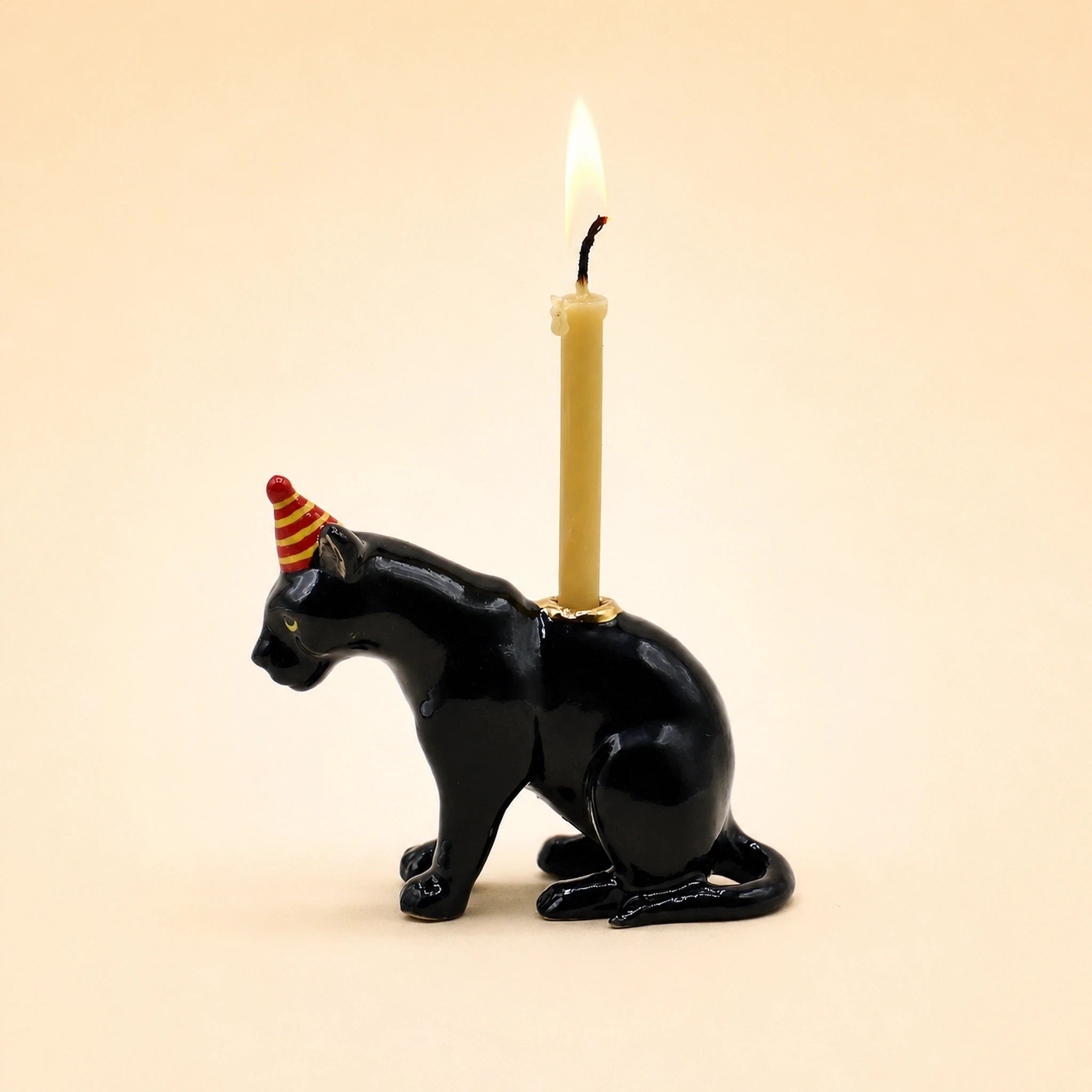 Black Panther Cake Topper | Camp Hollow Porcelain Party Animal | Ceramic Candle Holder | Party Animal Birthday Decor | WotMC