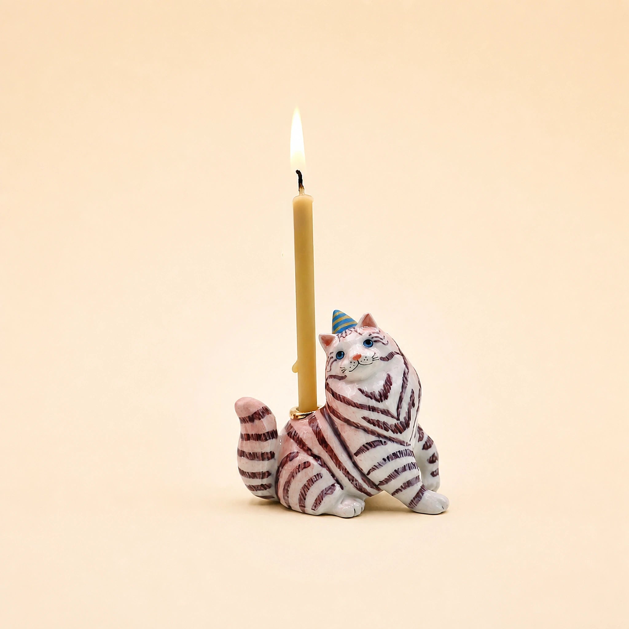 Cheshire Cat Cake Topper | Camp Hollow Porcelain Party Animal | Ceramic Candle Holder | Party Animal Birthday Decor | WotMC