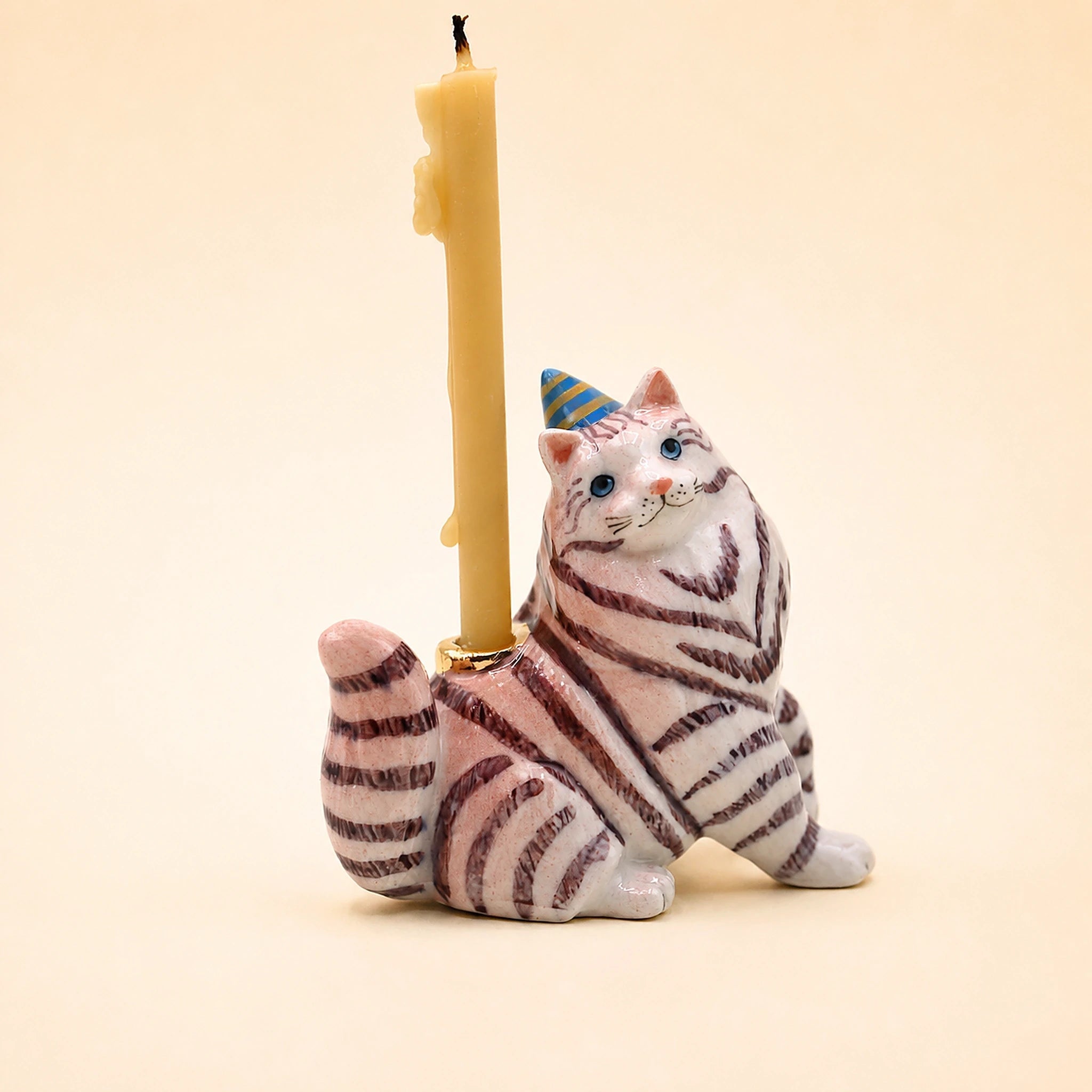Cheshire Cat Cake Topper | Camp Hollow Porcelain Party Animal | Ceramic Candle Holder | Party Animal Birthday Decor | WotMC