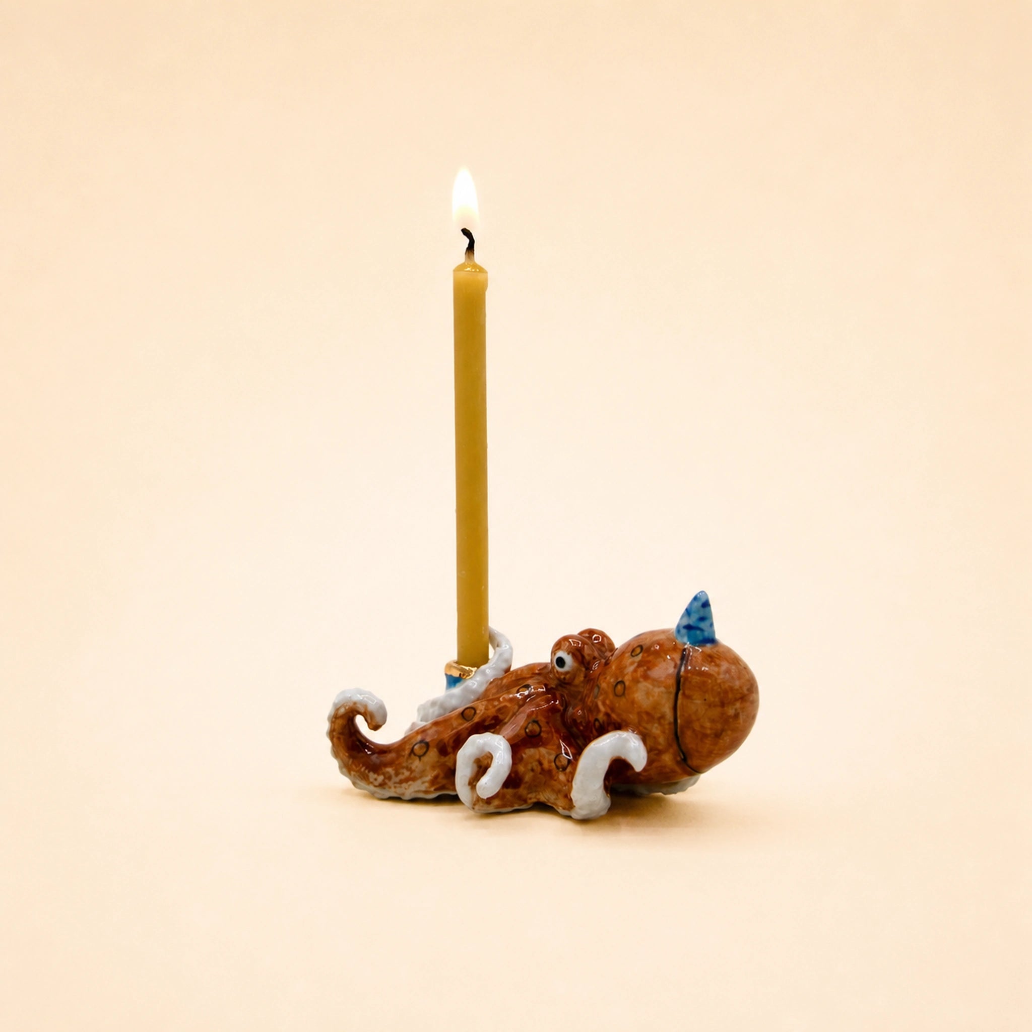 Octopus Cake Topper | Camp Hollow Porcelain Party Animal | Ceramic Candle Holder | Party Animal Birthday Decor Under the Sea