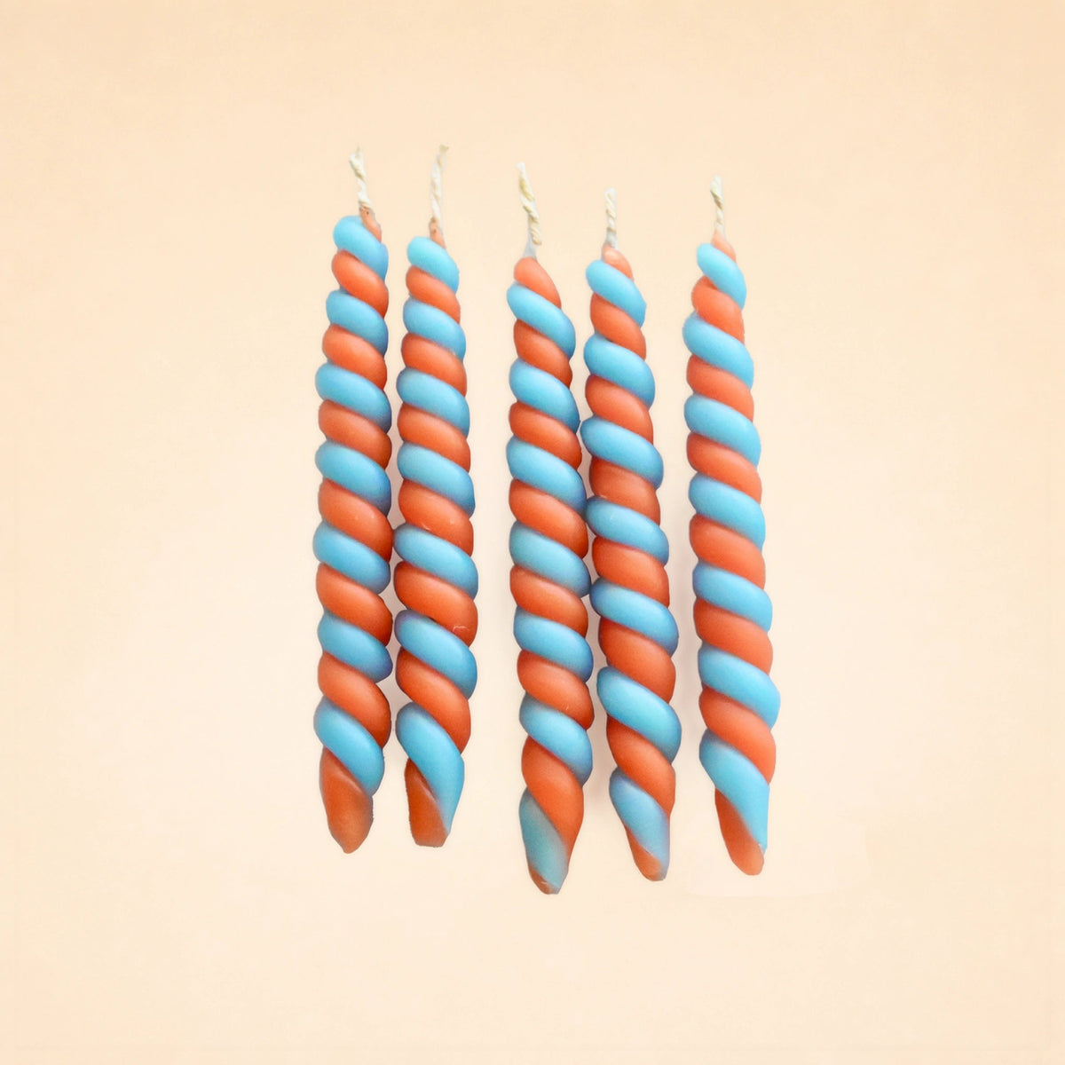 Orange & Blue Twisted Beeswax Candle  (x5) |⛺️ Camp Hollow