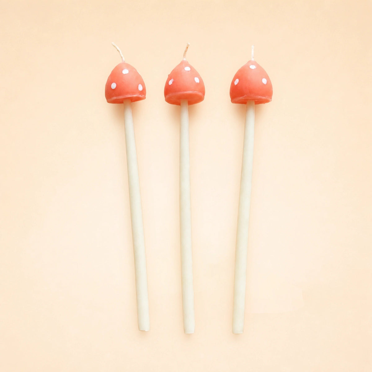 Orange Mushroom Candle Set (x3)