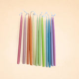 Pastel Rainbow Tapered Candle Set (x12)