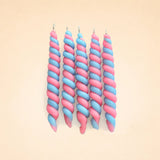 Pink & Blue Twisted Beeswax Candle Set (x5)