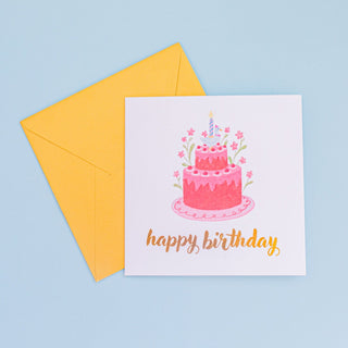 Pink Goose Birthday Card