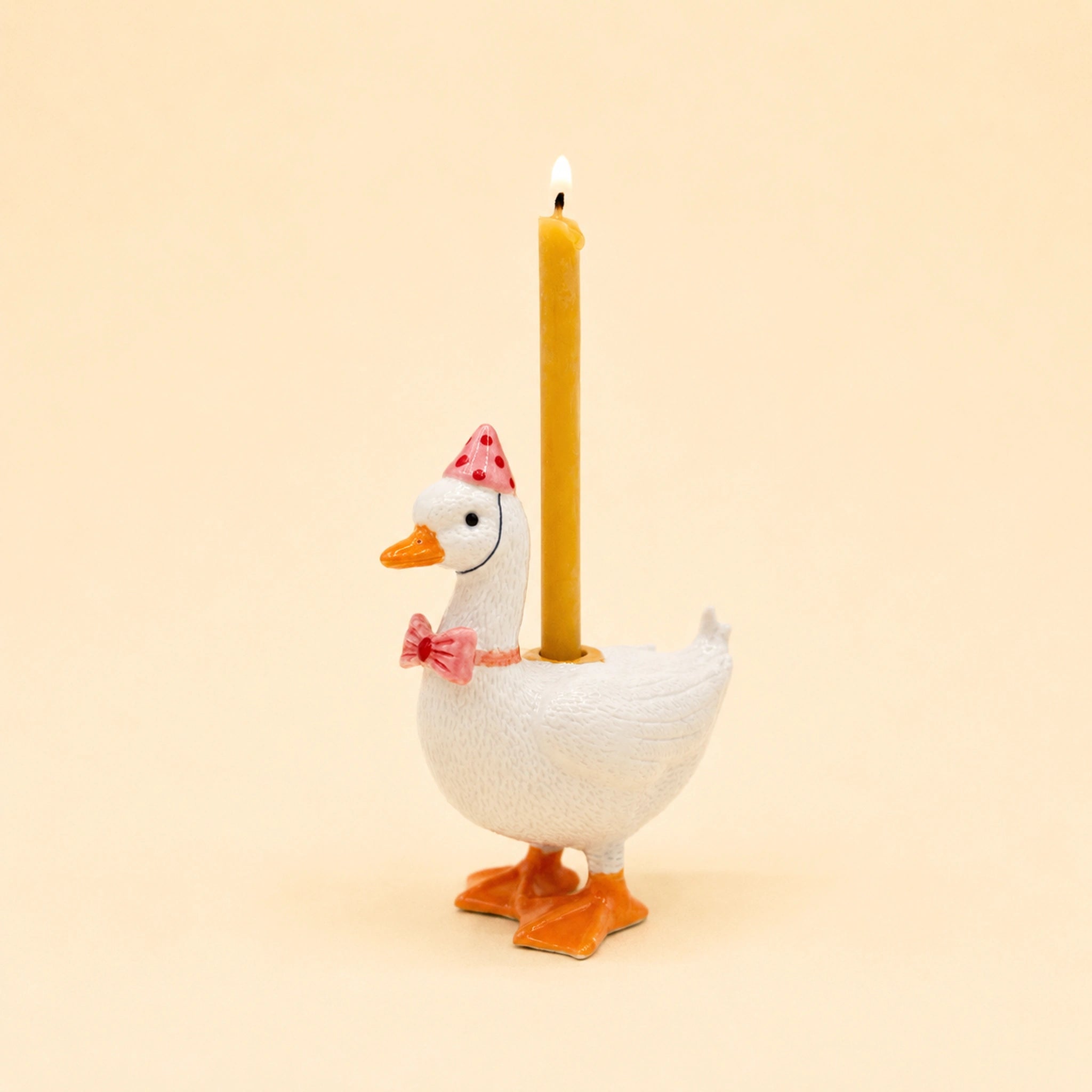 Goose Cake Topper | Camp Hollow Porcelain Party Animal | Ceramic Candle Holder | Party Animal Birthday Decor | Pink Girl Baby