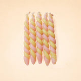 Pink Limeade Twisted Beeswax Candles