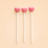 Pink Love Heart Candle Set (x3)