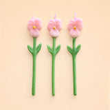 Pink Pansy Candle Set (x3)
