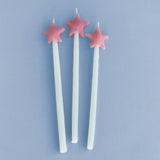 Pink Star Shaped Birthday Candle Set (x3)
