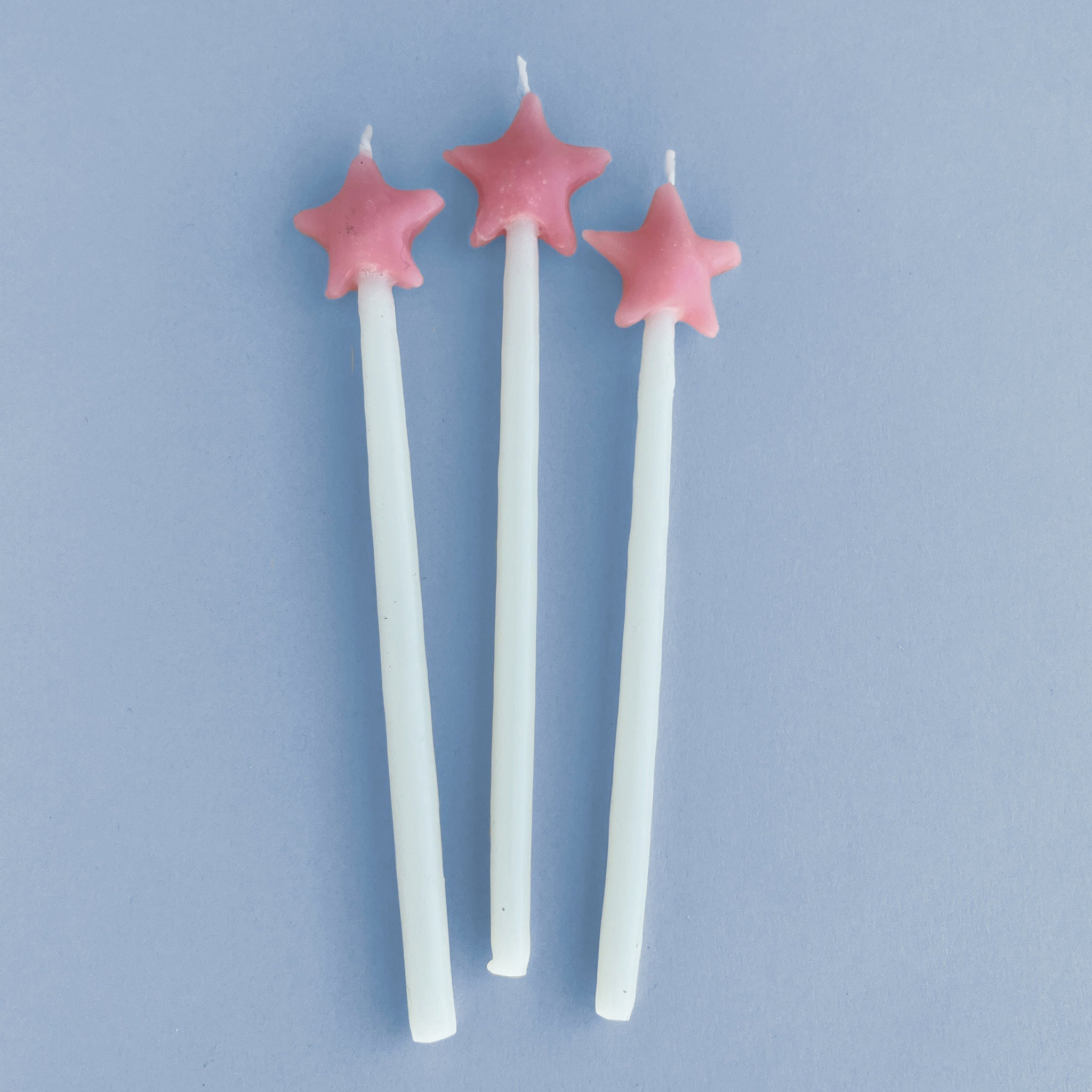 Pink Star Shaped Birthday Candle Set (x3)