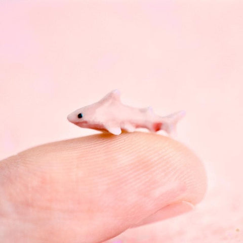 World's Tiniest Pink Shark Figurine Camp Hollow