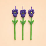 Purple Pansy Candle Set (x3)