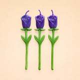 Purple Rose Candle Set (x3)