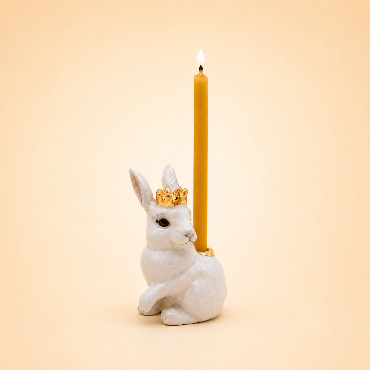 Royal White Rabbit Cake Topper | Camp Hollow Porcelain Party Animal | Ceramic Candle Holder | Party Animal Birthday