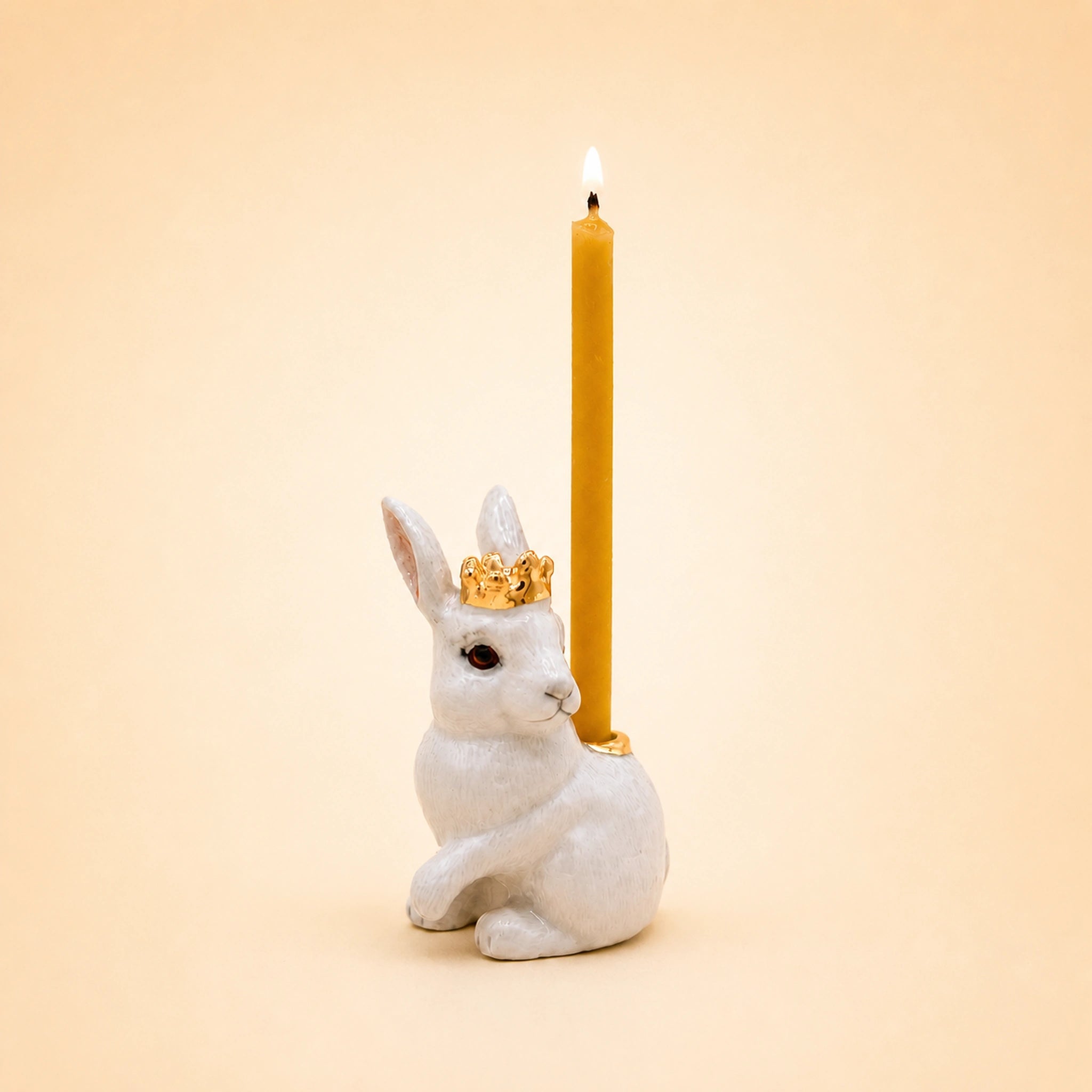 Royal White Rabbit Cake Topper | Camp Hollow Porcelain Party Animal | Ceramic Candle Holder | Party Animal Birthday