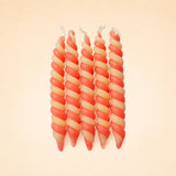 Ruby & Cream Rosette Twisted Beeswax Candles