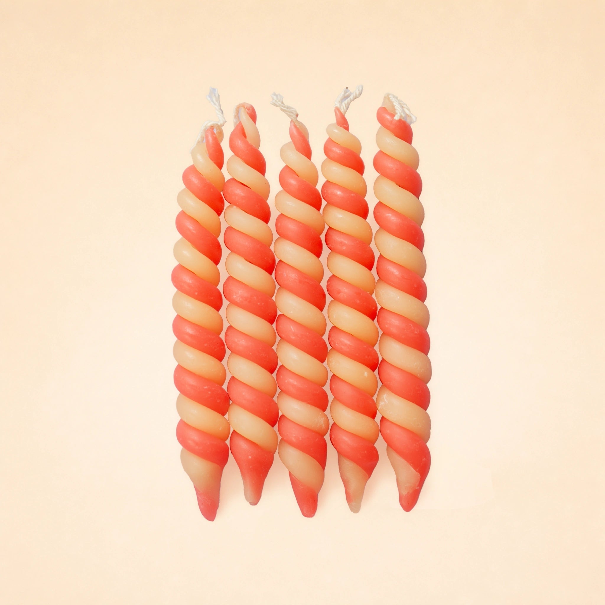Ruby & Cream Rosette Twisted Beeswax Birthday Candle Set | ⛺️ Camp Hollow