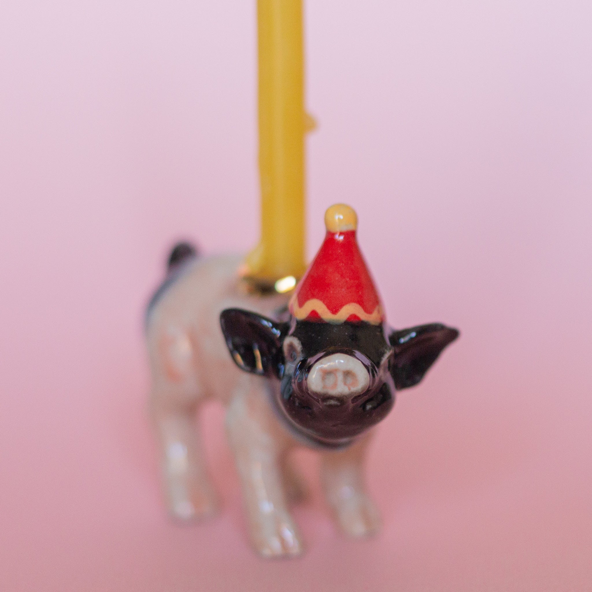 Pig Cake Topper | Camp Hollow Ceramic Candle Holder