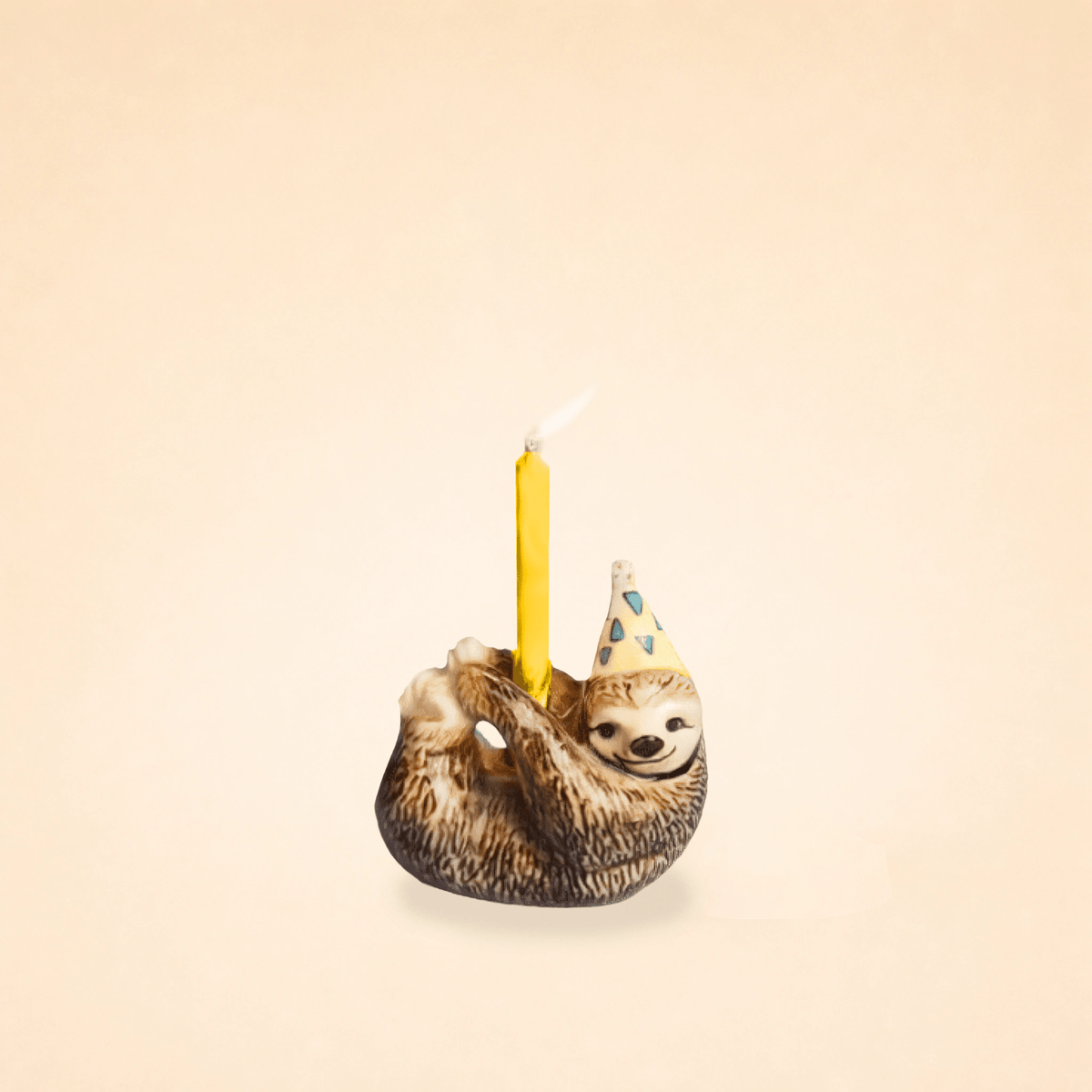 Sloth Cake Topper | Porcelain Party Animal | Candle Holder