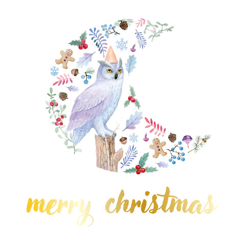 Snowy Owl Christmas Greeting Card