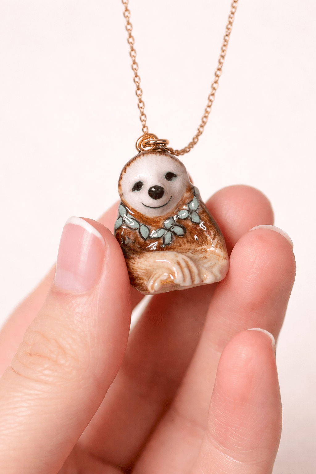 Spring Sloth Necklace