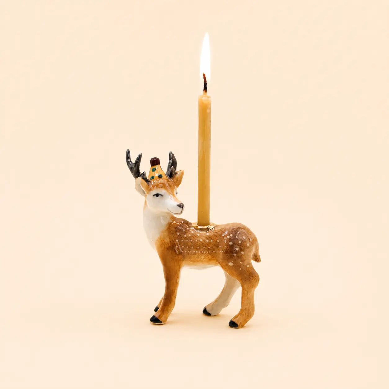Stag Cake Topper | Deer Candle Holder | Camp Hollow Porcelain | Ceramic Party Animals | Woodland Theme