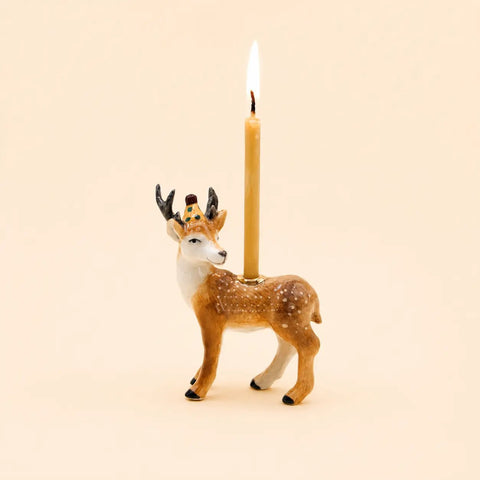 Stag Cake Topper | Deer Candle Holder | Camp Hollow Porcelain | Ceramic Party Animals | Woodland Theme