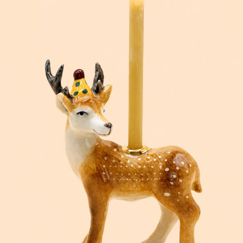 Stag Cake Topper | Deer Candle Holder | Camp Hollow Porcelain | Ceramic Party Animals | Woodland Theme