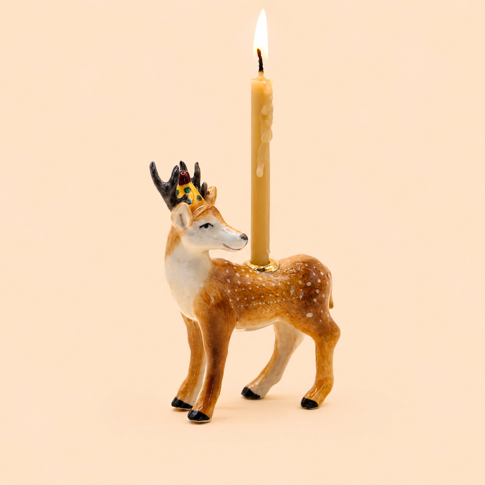 Stag Cake Topper | Camp Hollow Porcelain Party Animal | Ceramic Candle Holder | Party Animal Birthday Decor Woodland Theme