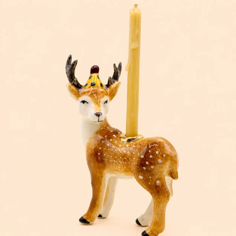 Stag Cake Topper | Deer Candle Holder | Camp Hollow Porcelain | Ceramic Party Animals | Woodland Theme
