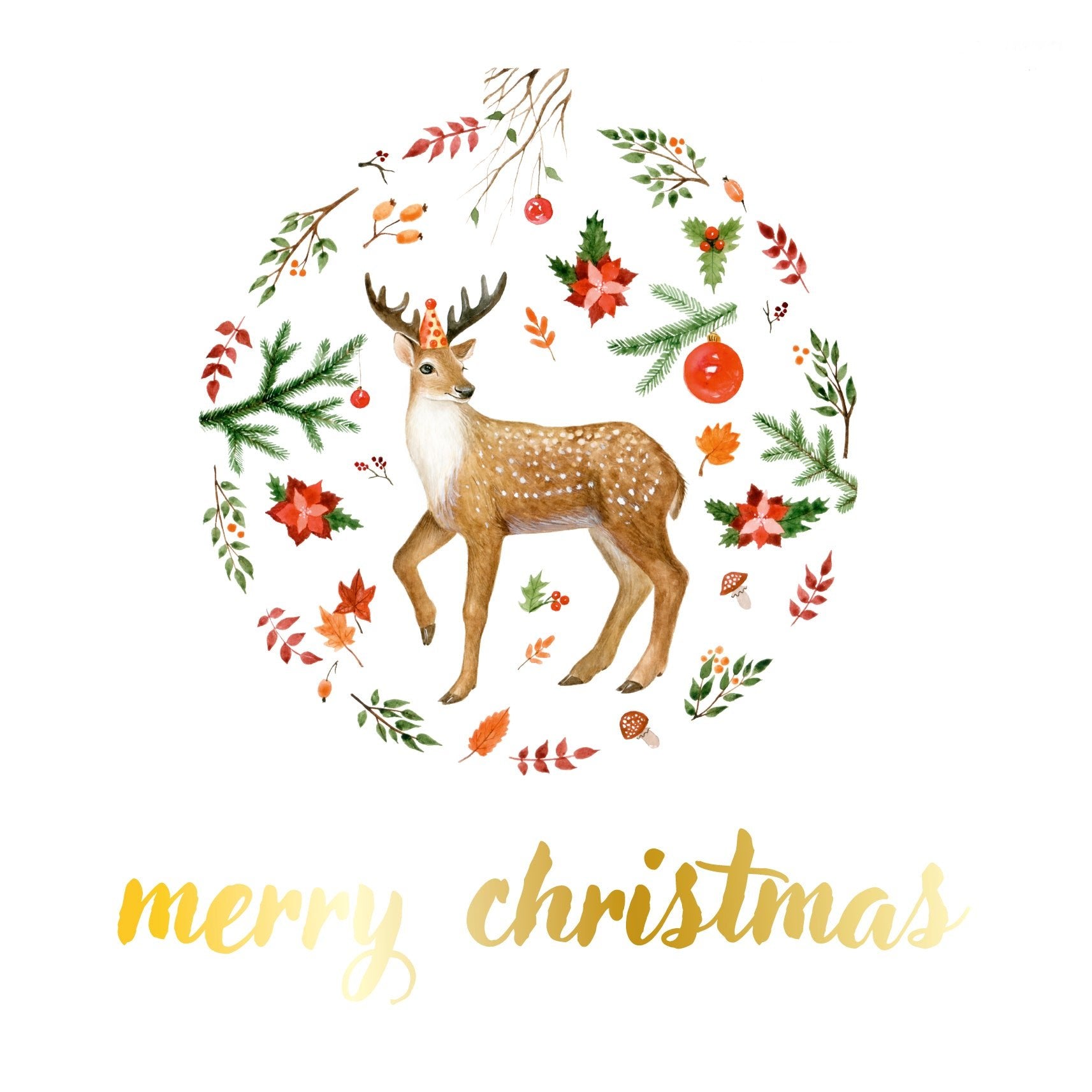 Stag Christmas Greeting Card