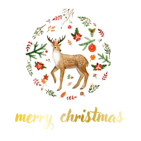 Stag Christmas Greeting Card